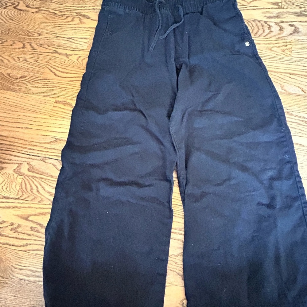 Roxy black linen blend pant